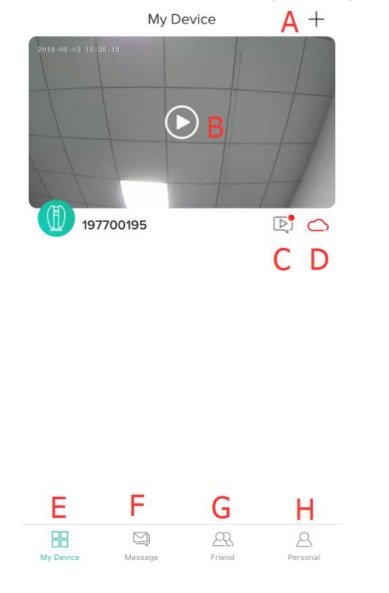L'interface principale de l'APP